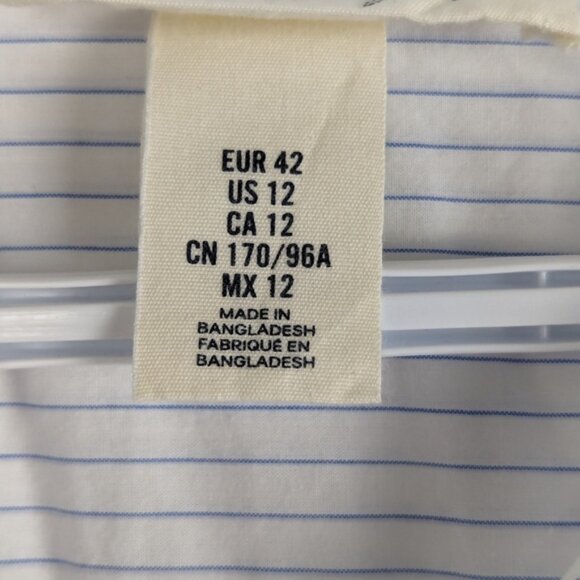 Women's Striped Button-Down Shirt US Size 12 - Picture 3 of 6